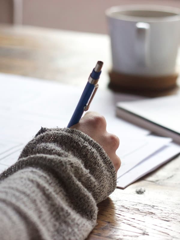 Student preparing documents for admission